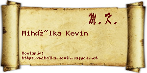 Mihálka Kevin névjegykártya